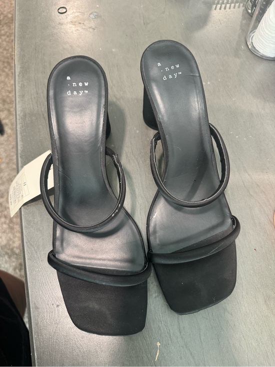 a new day Shoes - a new day Black Square-Toe Strappy Block Heel Sandals